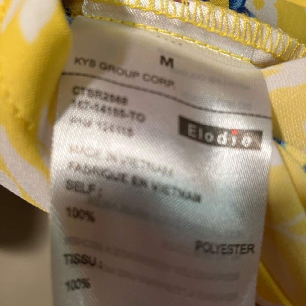 Elodie Floral Yellow and Blue Women's Top‎ Size M - Picture 6 of 8
